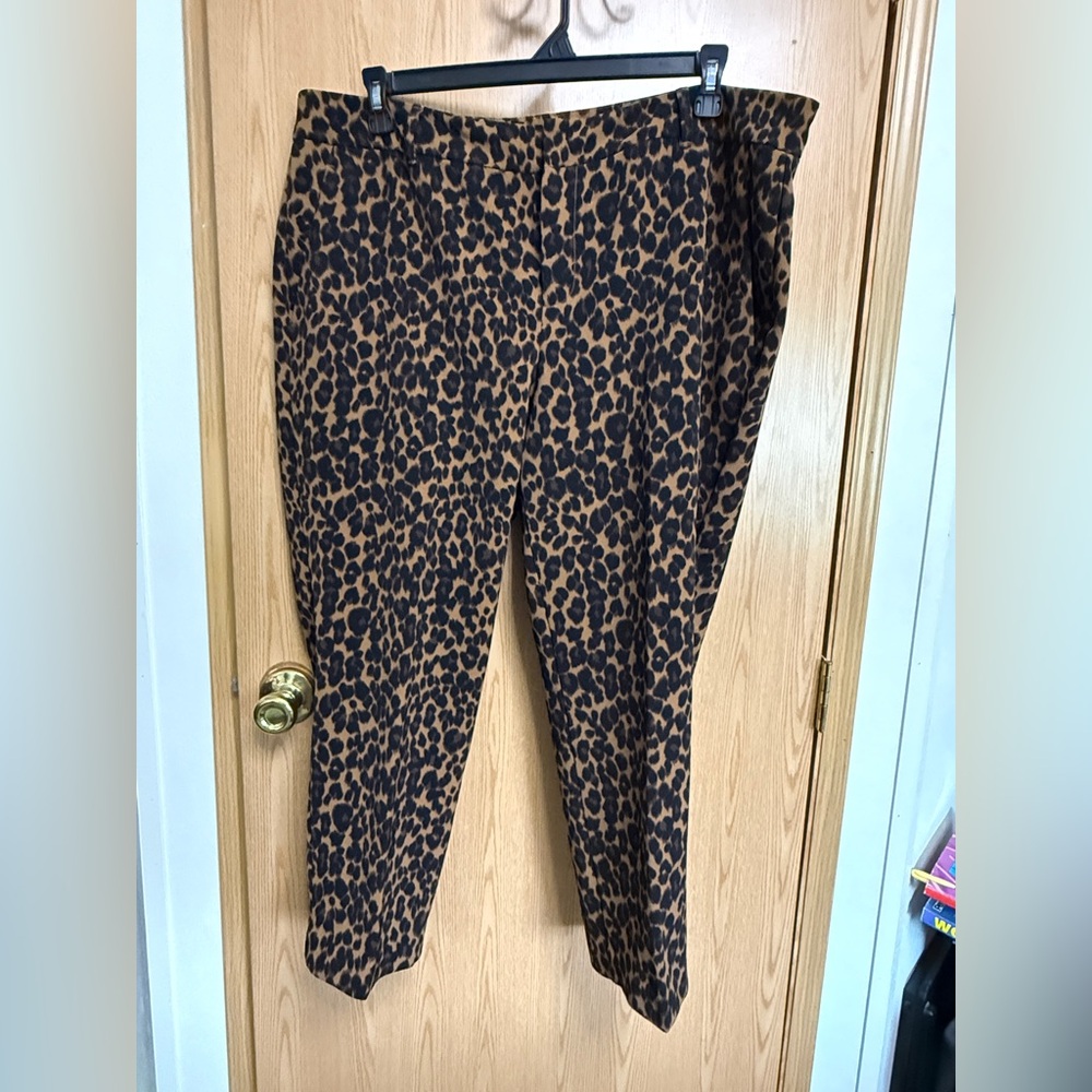 Old Navy Tan and Black Animal Print Pants